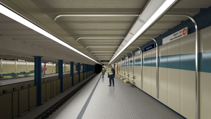 Budapest, M3 metró, Gyöngyösi utca, látványterv, bélyegkép